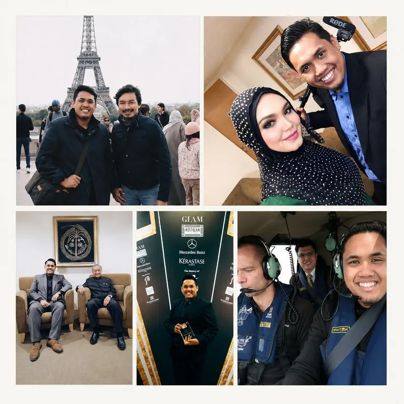 Kaio semasa produksi video bersama selebriti dan public figure